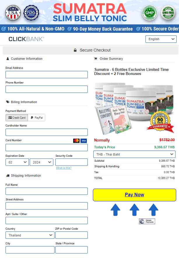 SumatraSlimBellyTonic - Secure Order Page